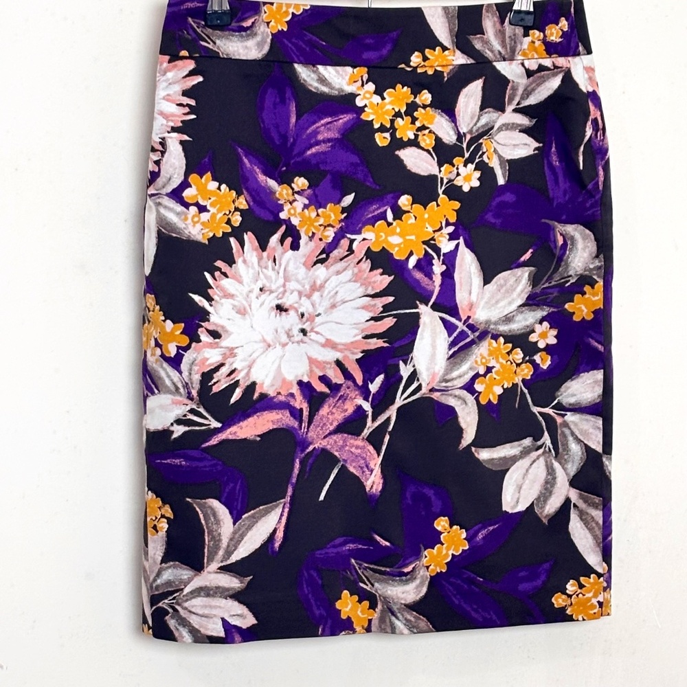 Ann Taylor Skirt Purple Floral Skirt